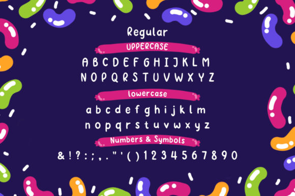 Jelly Sticks Font PNG with transparent background - Preview 1