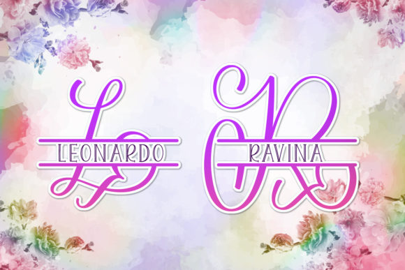 Jenita Monogram Font PNG with transparent background - Preview 1