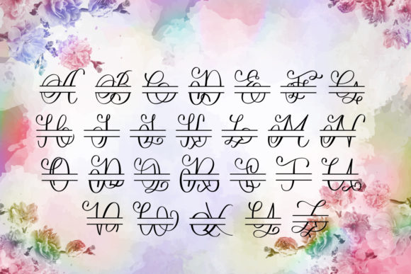 Jenita Monogram Font PNG with transparent background - Preview 5