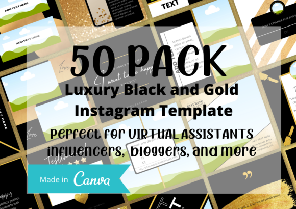 Luxury Black And Gold Instagram Graphics