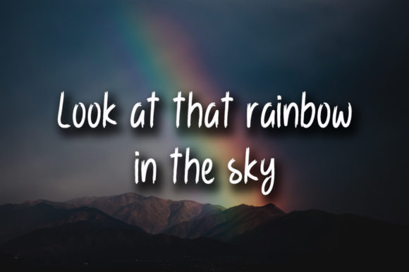 Rainbow Love Font PNG with transparent background - Preview 1