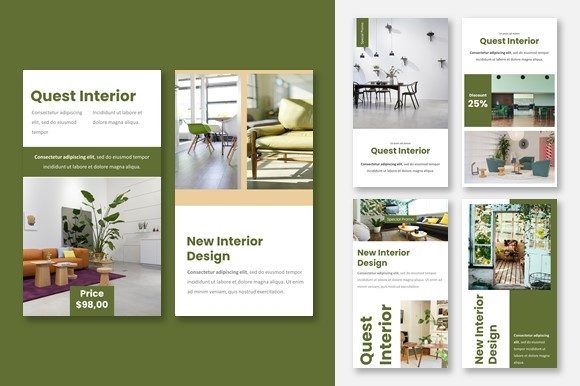 Template Instagram Green Interior Graphics