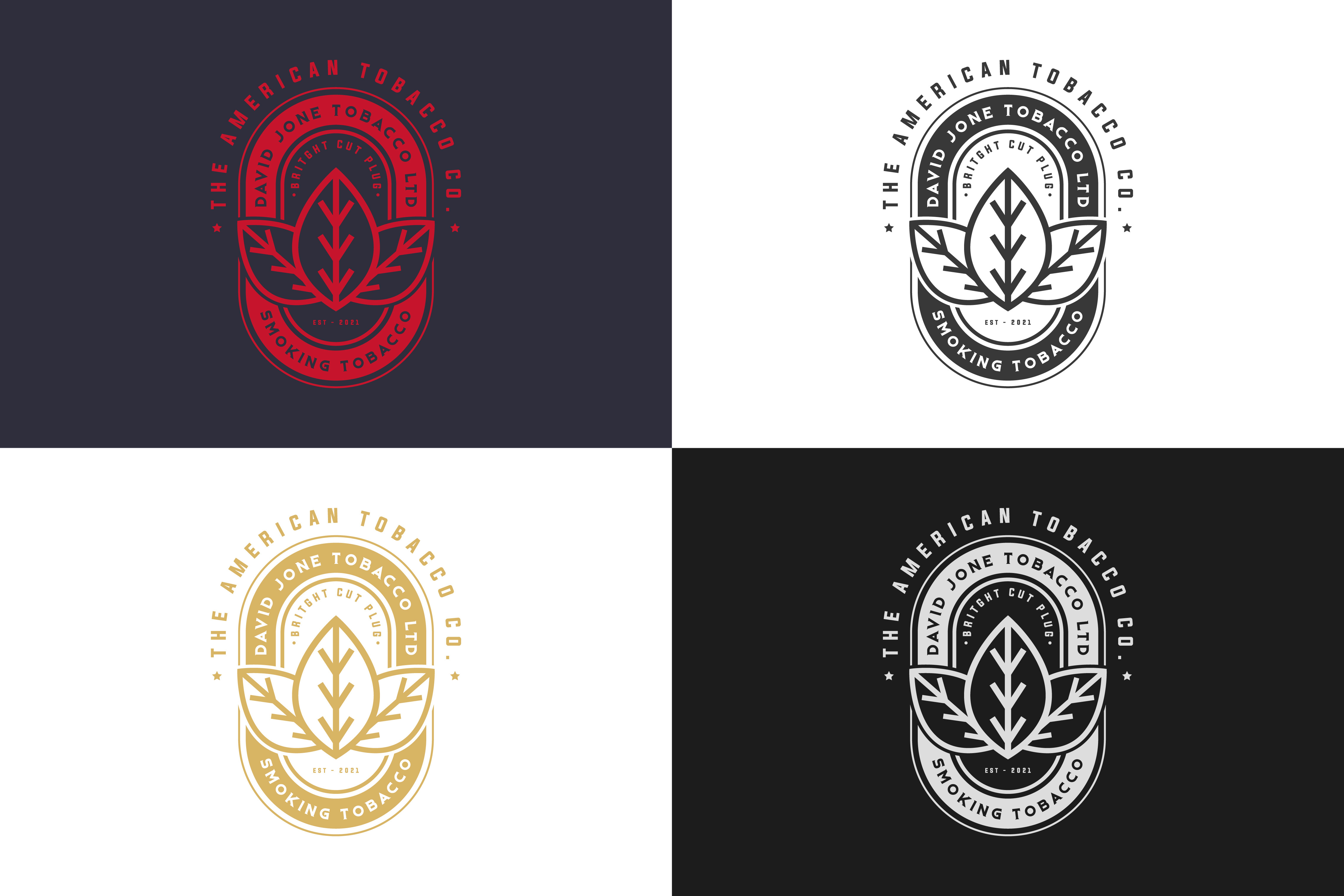 Tobacco Leaf Vintage Flat Logo Graphic by marufcreative81 · Creative Fabrica