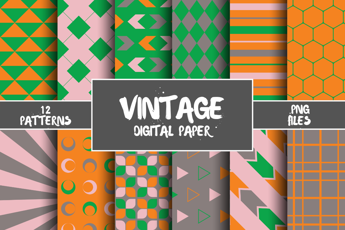 Vintage Pattern Digital Paper Graphic by atlasart · Creative Fabrica