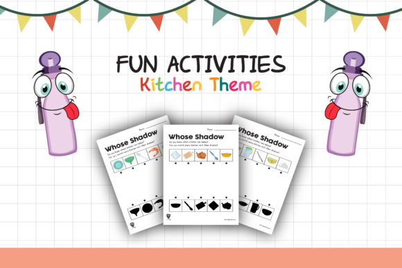 Worksheet Kitchen Whose Shadow for Kids Graphic K By materialforkidsid