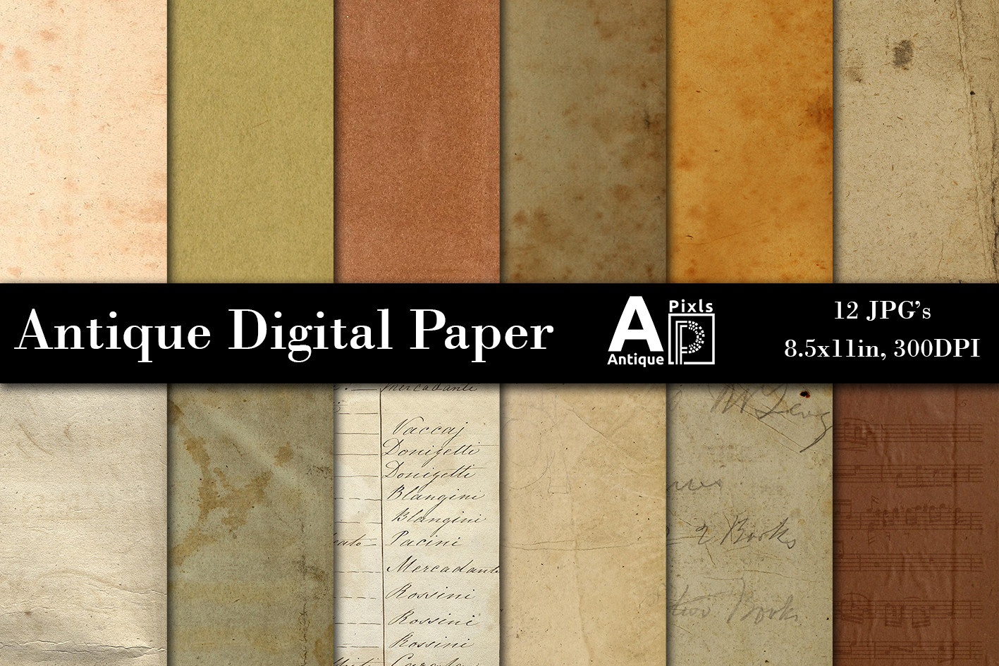 Antique Digital Paper,Vintage Book Pages