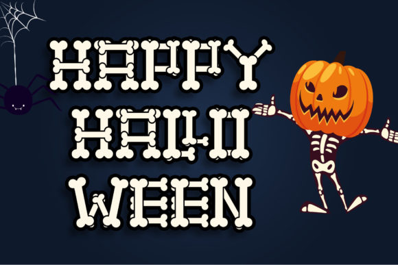 Hallo Skull Font PNG with transparent background - Preview 1
