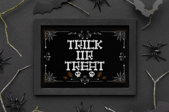 Hallo Skull Font PNG with transparent background - Preview 4