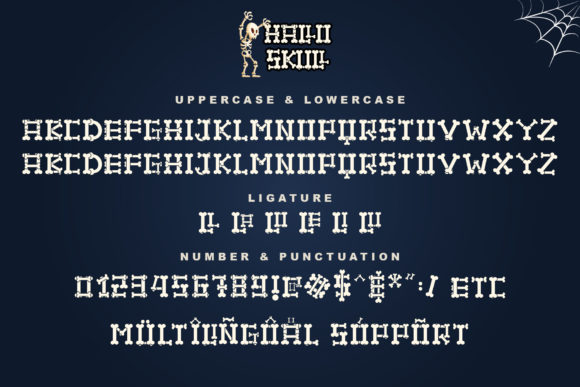 Hallo Skull Font PNG with transparent background - Preview 5