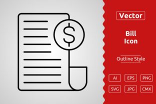 Vector Bill Outline Icon Graphic by Muhammad Atiq · Creative Fabrica