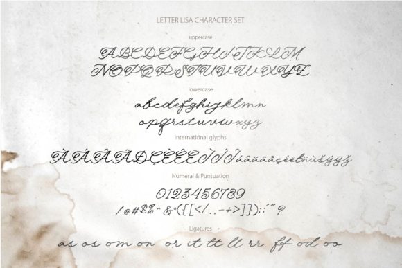 Letter Lisa Font PNG with transparent background - Preview 5