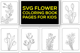 SVG Flower Coloring Book Pages for Kids Graphic by TeamlancerBD ...