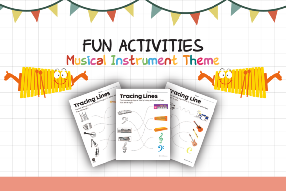 Worksheet Instrument Tracing for Kids Graphic K By materialforkidsid