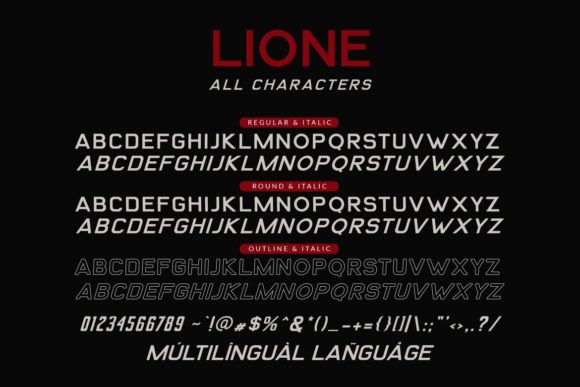 Lione Font PNG with transparent background - Preview 1