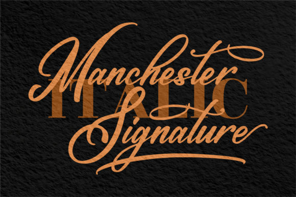 Manchester Signature Font PNG with transparent background - Preview 1