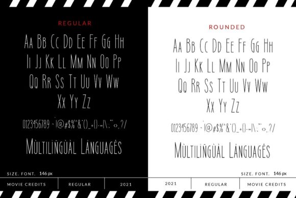 Movie Credits Font PNG with transparent background - Preview 1