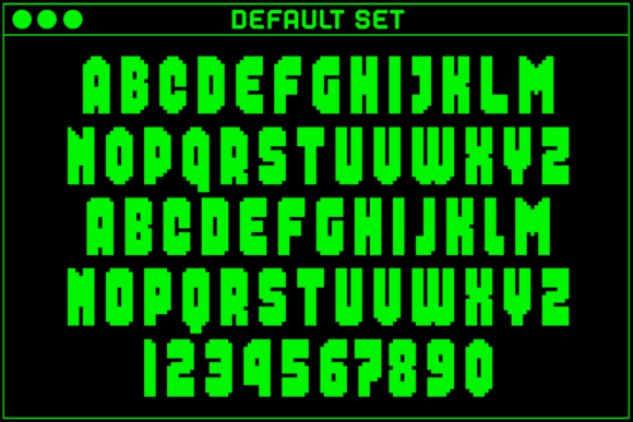 MultiType Pixel Compact Bold Font PNG with transparent background - Preview 1