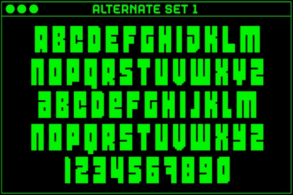 MultiType Pixel Compact Bold Font PNG with transparent background - Preview 2