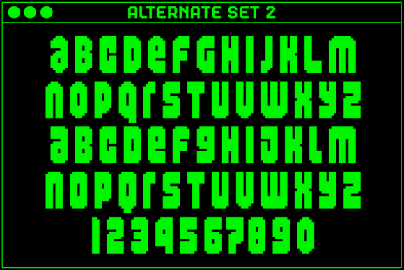 MultiType Pixel Compact Bold Font PNG with transparent background - Preview 3