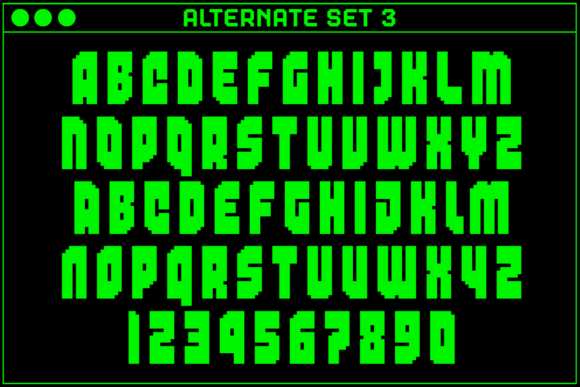 MultiType Pixel Compact Bold Font PNG with transparent background - Preview 4