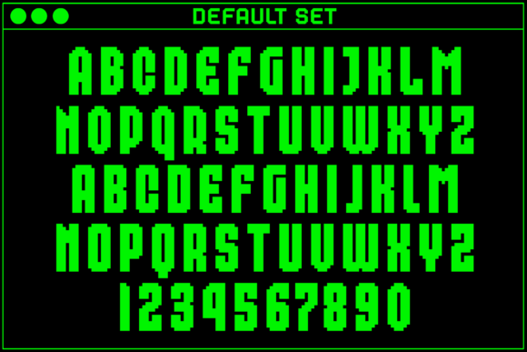 MultiType Pixel Compact Font PNG with transparent background - Preview 1