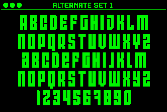 MultiType Pixel Compact Font PNG with transparent background - Preview 2