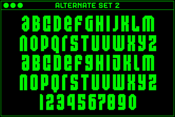 MultiType Pixel Compact Font PNG with transparent background - Preview 3