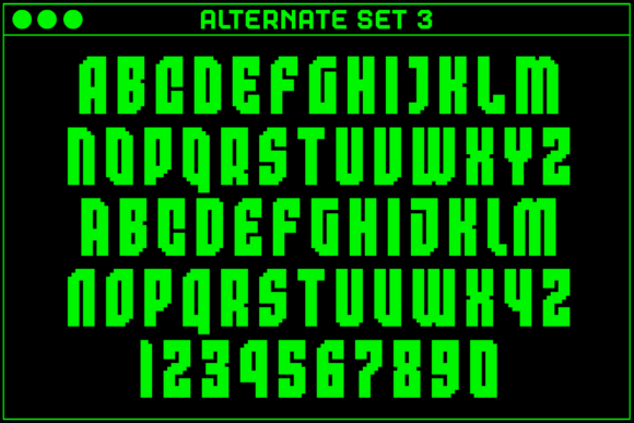 MultiType Pixel Compact Font PNG with transparent background - Preview 4