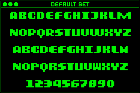 MultiType Pixel Display Bold Font PNG with transparent background - Preview 1