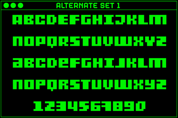 MultiType Pixel Display Bold Font PNG with transparent background - Preview 2