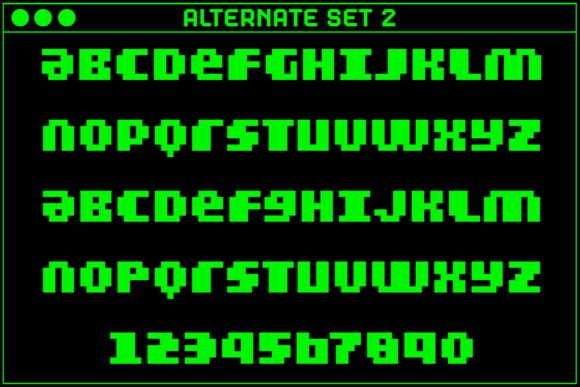 MultiType Pixel Display Bold Font PNG with transparent background - Preview 3