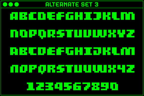 MultiType Pixel Display Bold Font PNG with transparent background - Preview 4