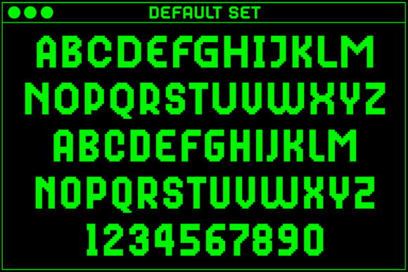 MultiType Pixel Narrow Font PNG with transparent background - Preview 1