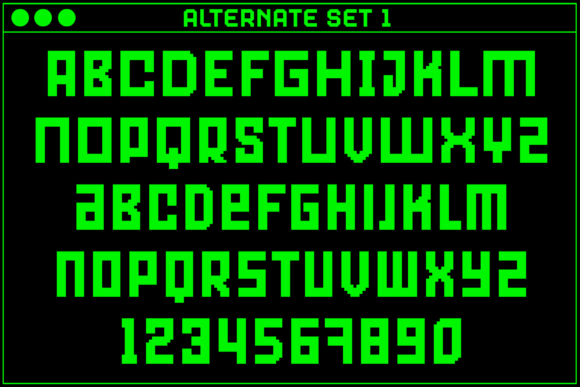 MultiType Pixel Narrow Font PNG with transparent background - Preview 2
