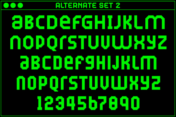 MultiType Pixel Narrow Font PNG with transparent background - Preview 3