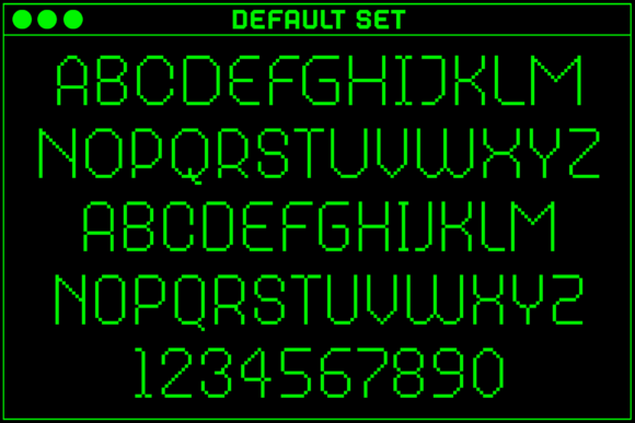MultiType Pixel Narrow Thin Font PNG with transparent background - Preview 1