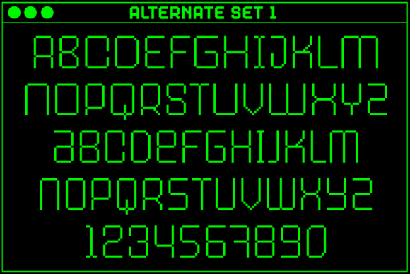 MultiType Pixel Narrow Thin Font PNG with transparent background - Preview 2