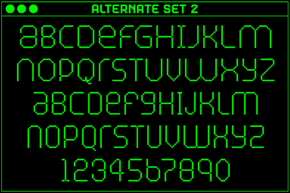MultiType Pixel Narrow Thin Font PNG with transparent background - Preview 3