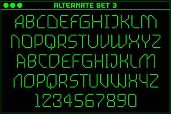 MultiType Pixel Narrow Thin Font PNG with transparent background - Preview 4