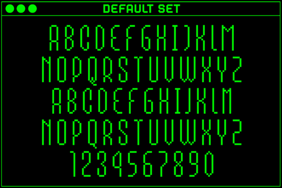 MultiType Pixel Slender Font PNG with transparent background - Preview 1