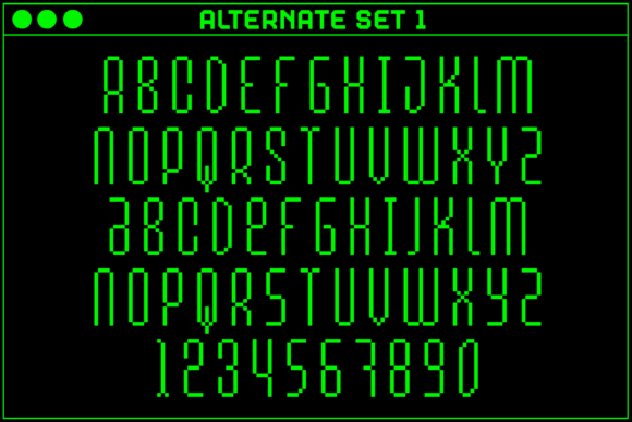 MultiType Pixel Slender Font PNG with transparent background - Preview 2