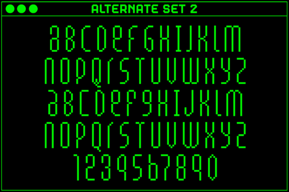 MultiType Pixel Slender Font PNG with transparent background - Preview 3