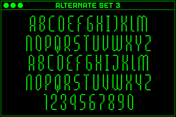 MultiType Pixel Slender Font PNG with transparent background - Preview 4