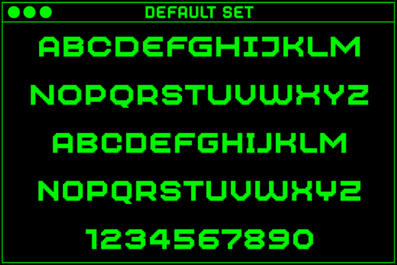 MultiType Pixel Wide Font PNG with transparent background - Preview 1