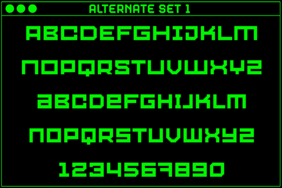 MultiType Pixel Wide Font PNG with transparent background - Preview 2