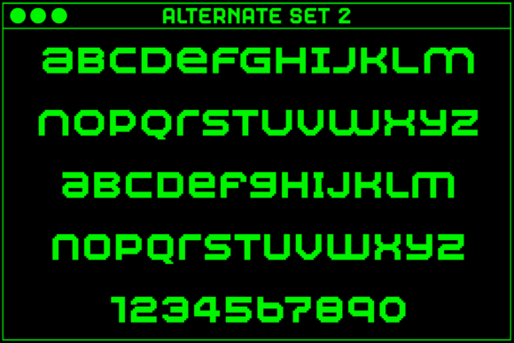 MultiType Pixel Wide Font PNG with transparent background - Preview 3