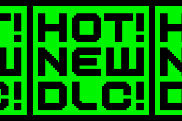 MultiType Pixel Wide Font PNG with transparent background - Preview 6