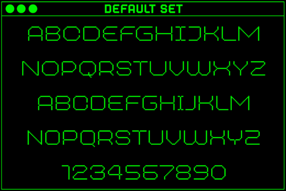 MultiType Pixel Wide Thin Font PNG with transparent background - Preview 1