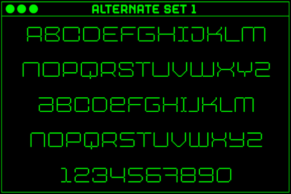 MultiType Pixel Wide Thin Font PNG with transparent background - Preview 2