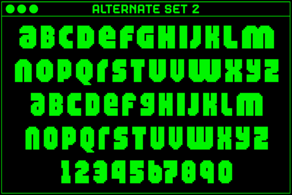 MultyType Pixel Narrow Bold Font PNG with transparent background - Preview 3